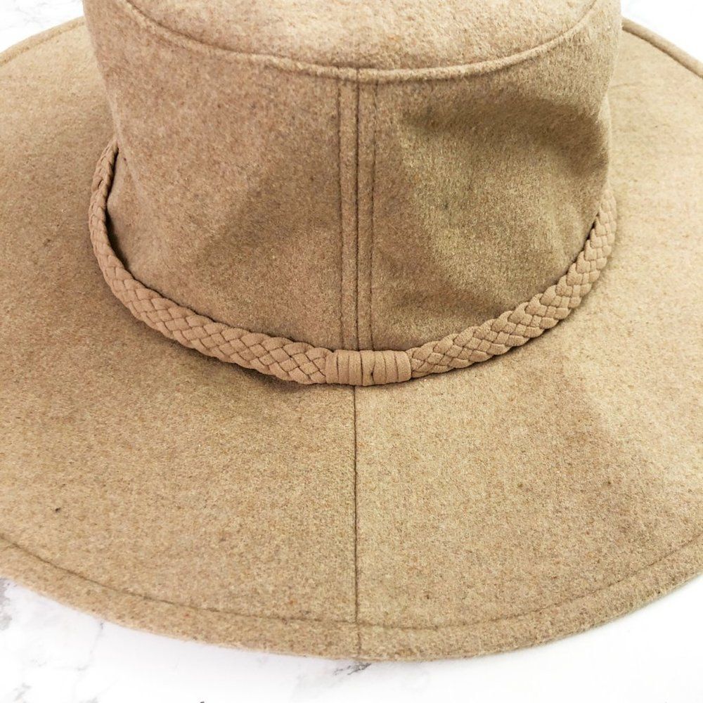 NWT ASN Hats Harper Adjustable Soft Felt Hat (M) Oatmeal Tan Camel Braid Lined - Picture 7 of 12